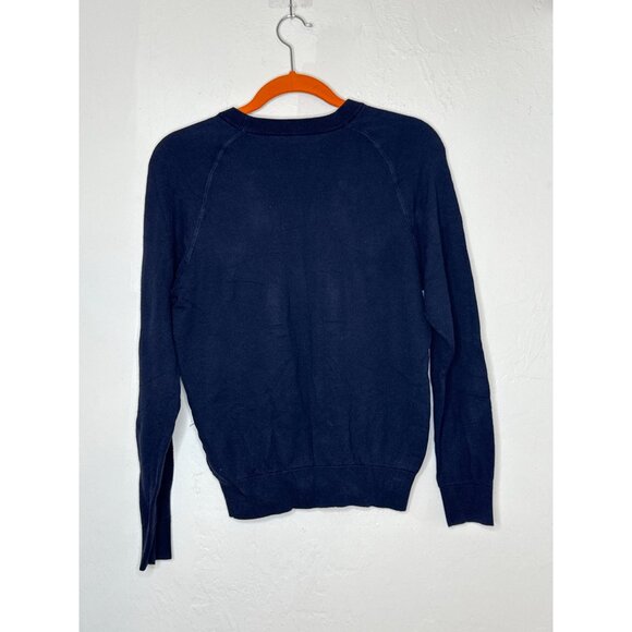 Zandig & Voltaire Cotton Cashmere Blend Crew Neck Lightweight‎ Navy Sweatshirt S - Picture 3 of 8
